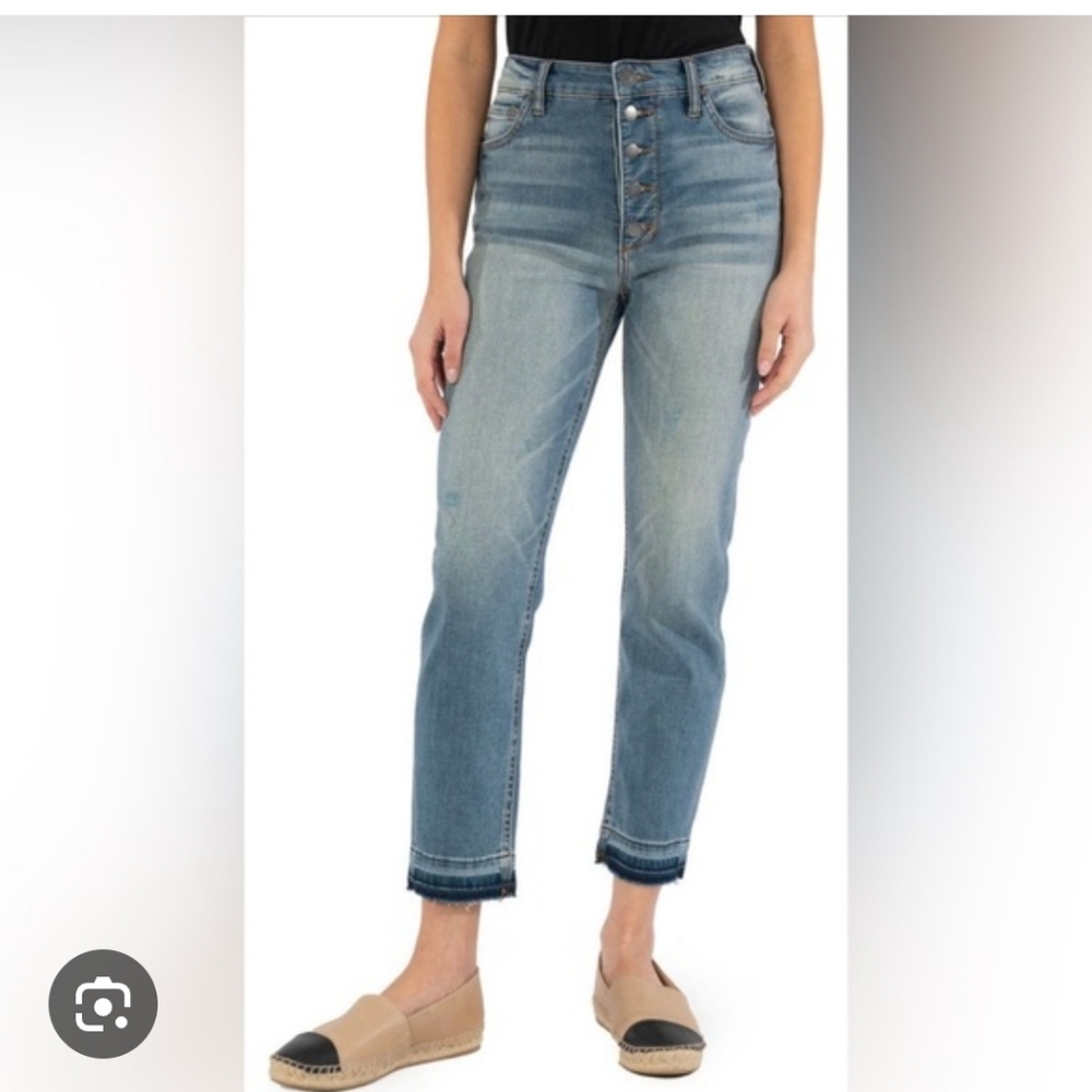 KUT From The KLOTH Naomi Fab AB High Rise Ankle Straight Jean Size 8